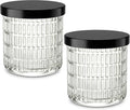 Clear Thick Glass Bathroom Qtip Holder, 2 Pack