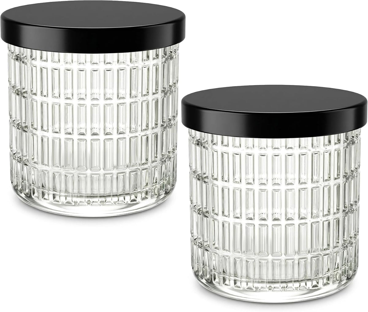 Clear Thick Glass Bathroom Qtip Holder, 2 Pack