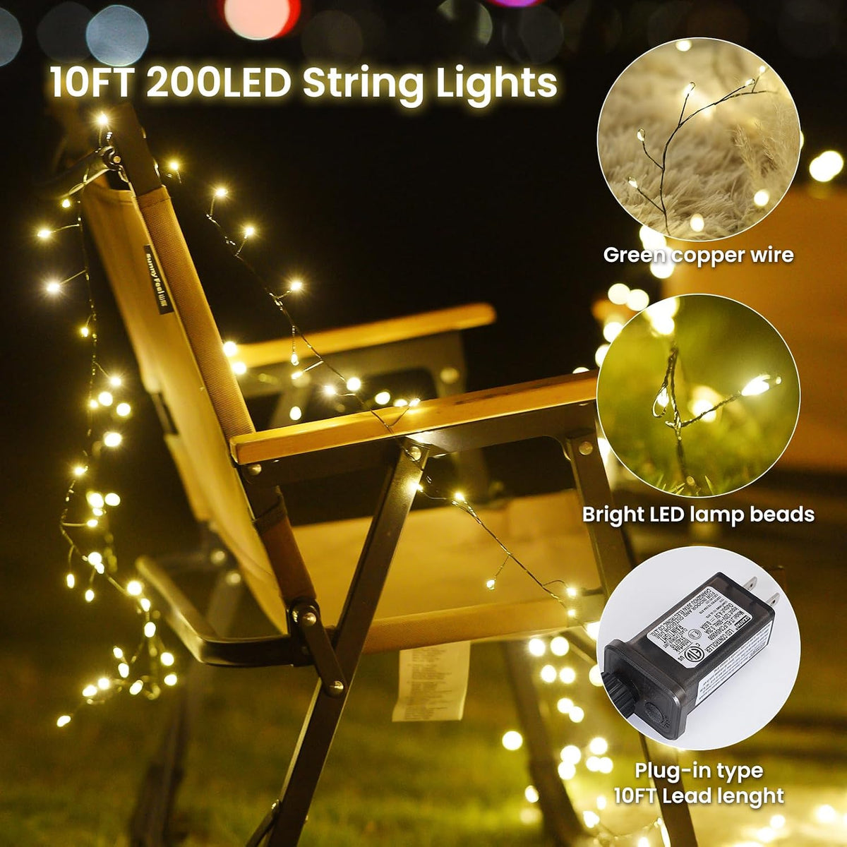 Dailyart 200 LED Fairy Lights Plug in with Remote & Timer for Christmas