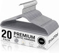 SMARTOR Plastic Hangers 20 Pack - Thin Hangers for Space Saving - Gray