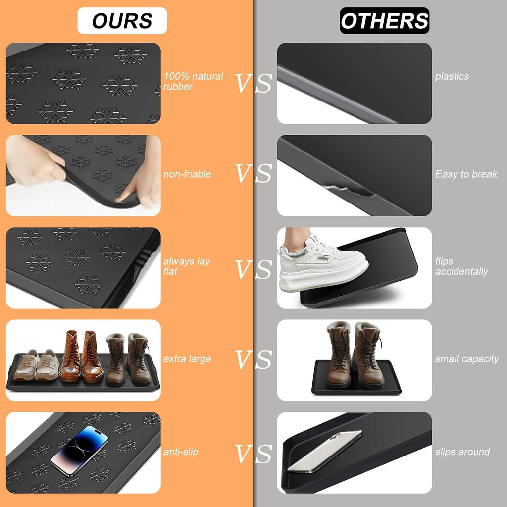 Azadx Heavy Duty Boot Tray Shoe Mat Tray for Entryway 16"x32" Waterproof