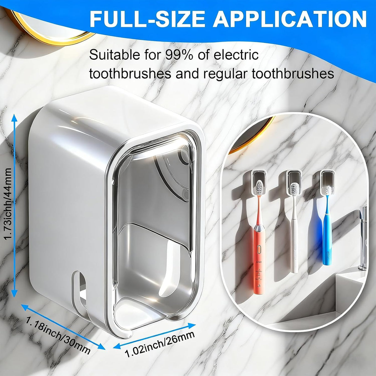Toothbrush Holders for Bathroom - 3 Pack, Single Slot Space-Saving V2.0