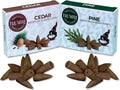 TRUMIRI Backflow Incense Cones - Combo Pack of 20 Incense Cones Waterfall - 10 Cedar + 10 Pine - Incense Backflow Cones - Waterfall Incense Cones - Incense Waterfall Cones