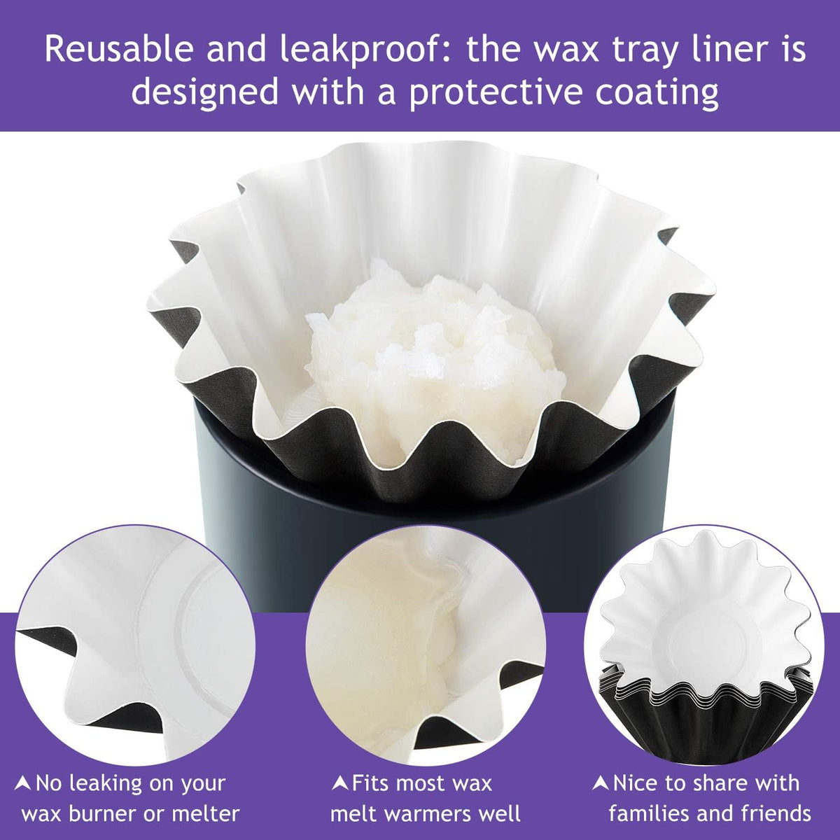 Boao 100 Pcs Wax Melt Liners Leakproof Reusable for Warmers, Colorful