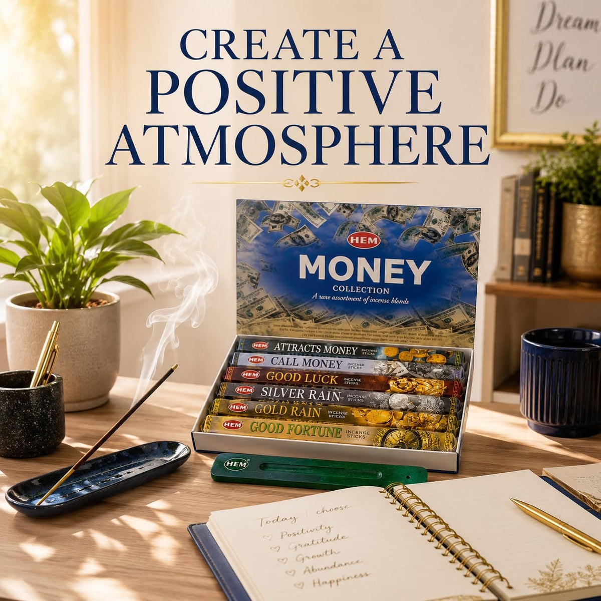 Hem Assorted Money Incense Sticks, 6 Fragrances x 20 Sticks, 120 Total