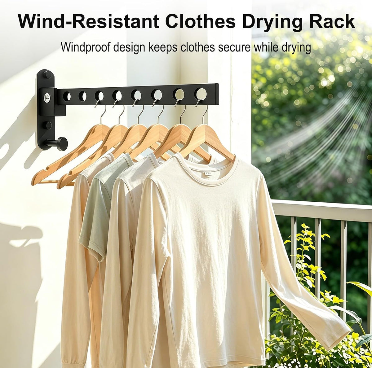 Wall Mounted Clothes Drying Rack, Space Saver, Easy Install, 1 Pcs