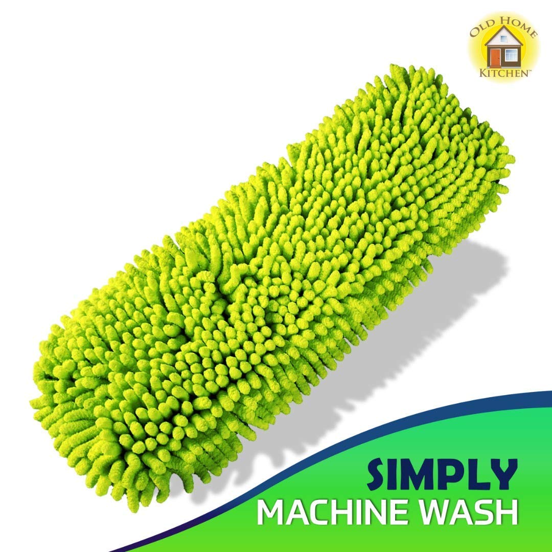 Reusable Chenille Mop Pads | Washable Microfiber Pads for Standard Mop Heads | Swiffer-Compatible Dry Mops for Dust, Pet Hair, and Spills | Replacement Set of 2