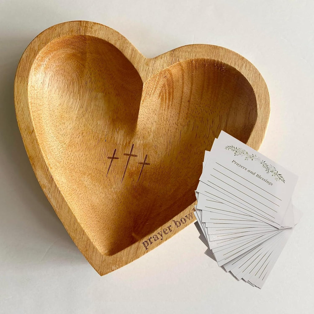 Prayer Bowl with Cards, Heart Decor Bowl, Christian Gifts for Women