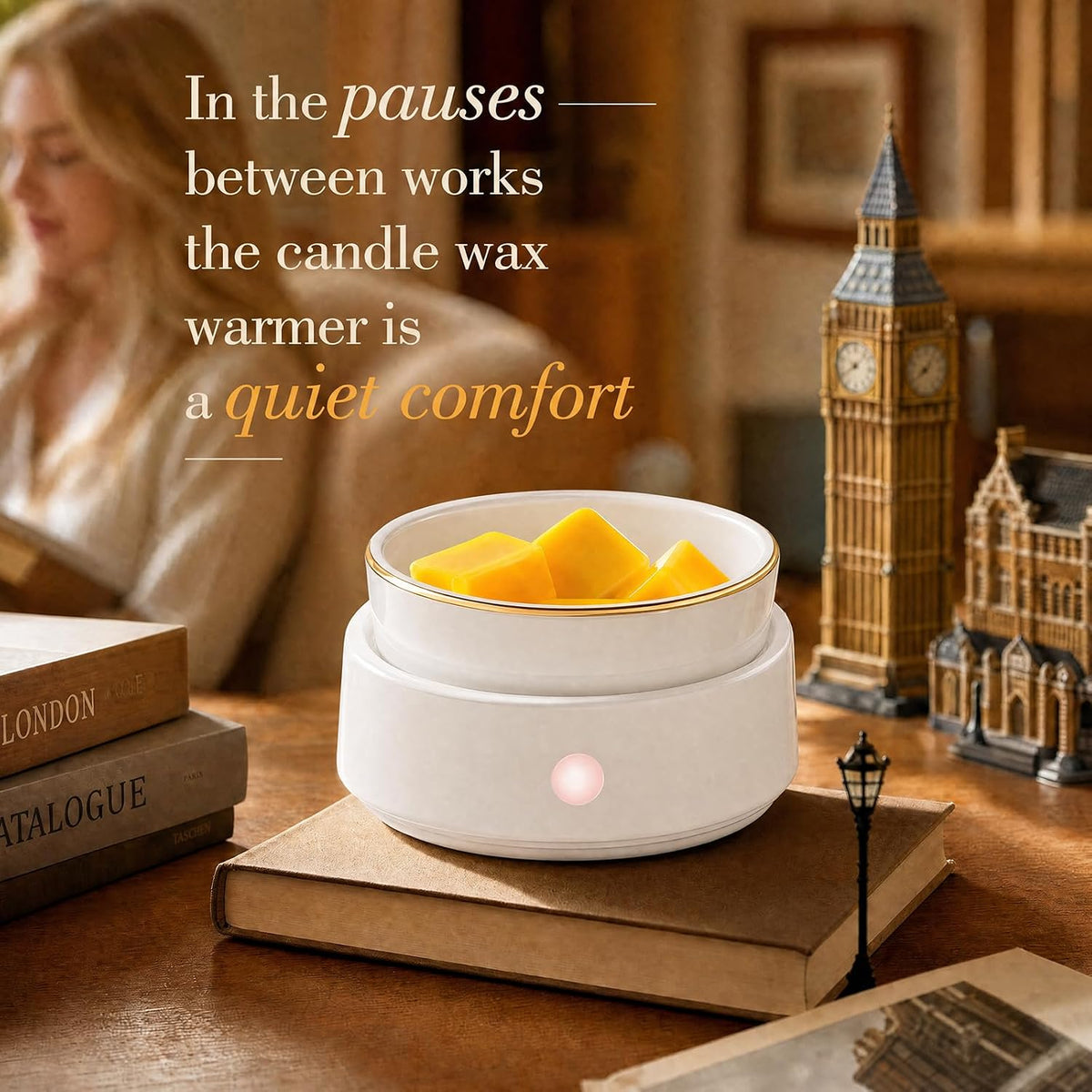 3-in-1 Electric Wax Melt Warmer - Essential Oil and Candle Burner, Ceramic Fragrance Warmer for Scented Tarts, Jars, Oils - Home, Office, Bedroom Gift Decor