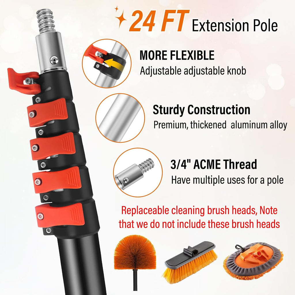 30FT High Window Cleaning Kit with Pole,Professional Window Clean Pole Kit