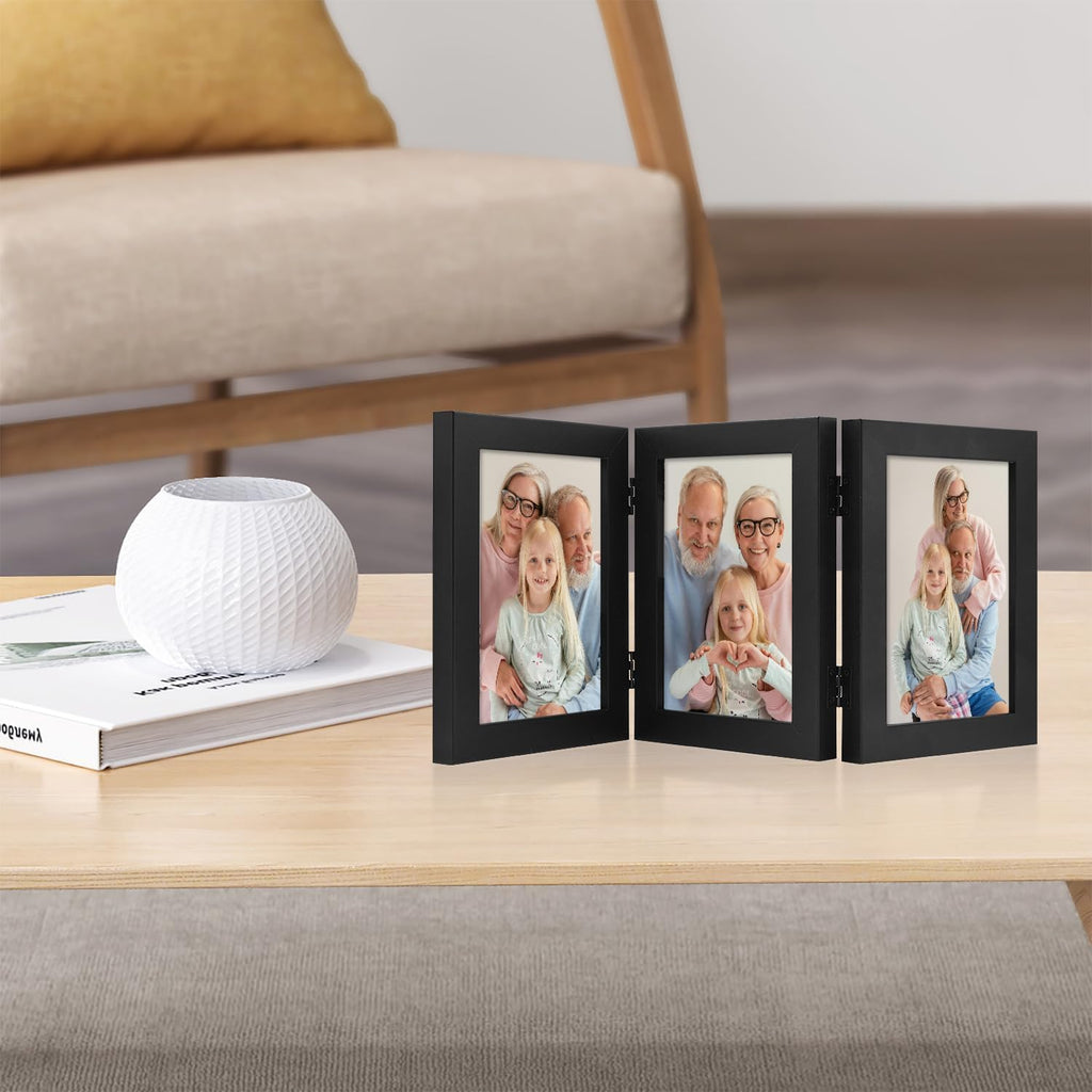 Frametory, 5x7 Triple Picture Frames Black, 1 Pack