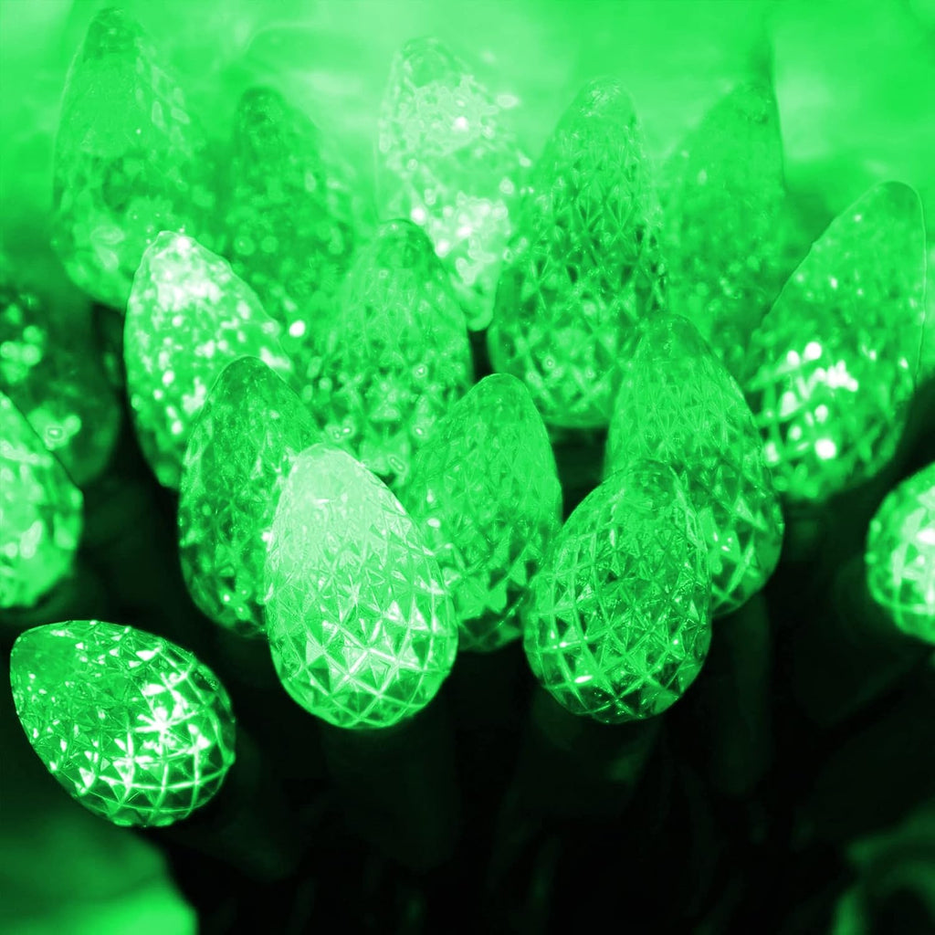 Dazzle Bright C6 Green Christmas Lights, 100 LED 33 FT Outdoor Christmas Lights Waterproof Plug in with 8 Modes for Indoor Xmas Tree Decorations
