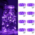 ZGWJ 8 Pack Purple Fairy Lights, Mini String Lights