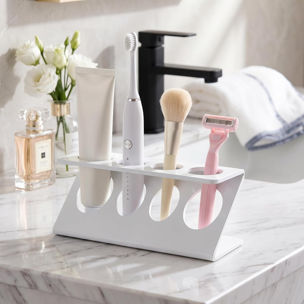 Electric Toothbrush Holder 4 Slot Fits Oral-B Sonicare Quip, Bathroom Caddy