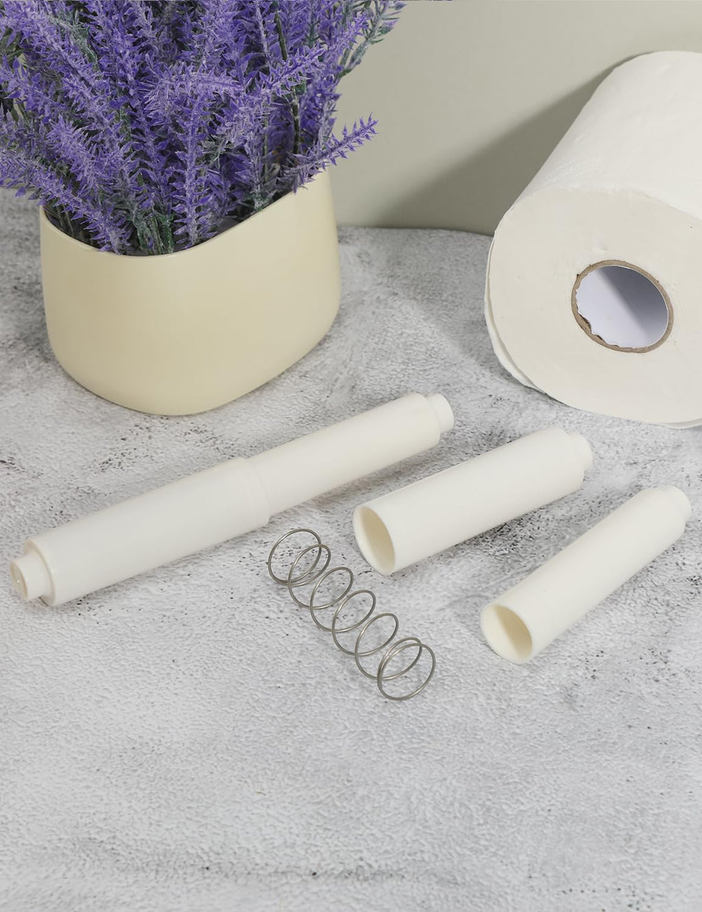 Toilet Paper Holder Roller Replacement, 2Pcs 6.5inch Plastic Toilet Paper Spring Rod Toilet Tissue Holder Replacement Spindle Replacement Rod fits Extra Large Bathroom Tissue Rolls (White)