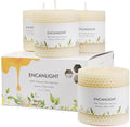 White Roll 4packs Bee swaxs Pillar Candles,Honeycamb Pillar Candle Set of 2