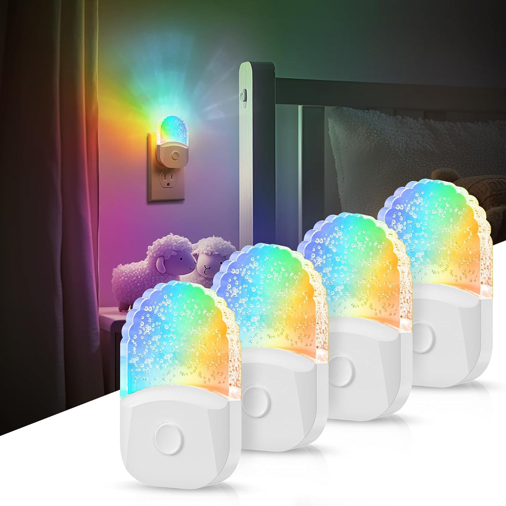 DORESshop 8-Color RGB LED Night Light Plug into Wall,4Pack Color Changing