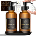 16.9 Oz Glass Foaming Soap Dispenser 2 Pack (Amber)