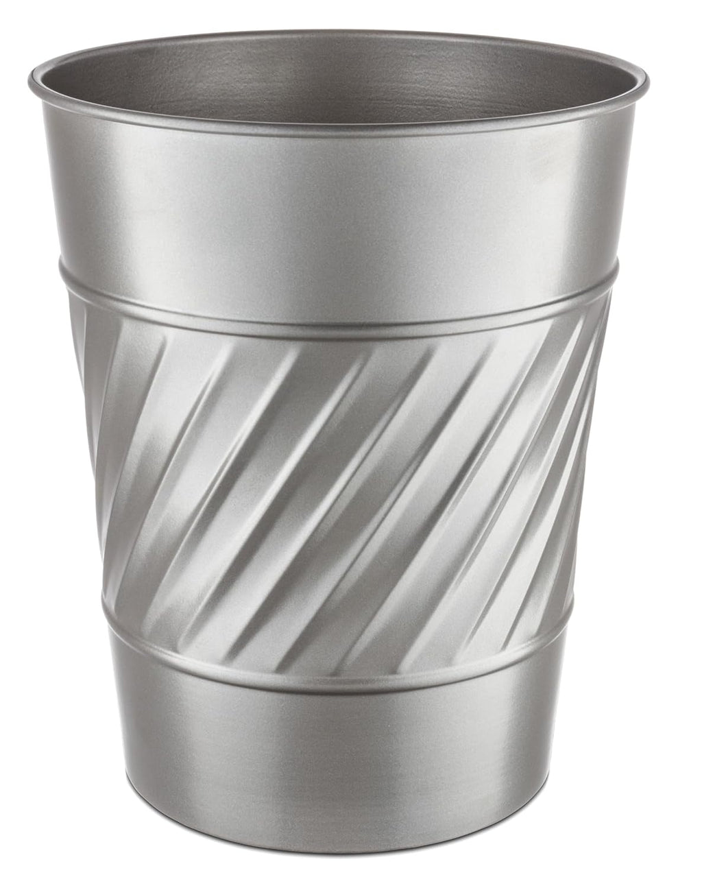 Monarch Abode Metal Bathroom Trash Can – Waste Basket for Bedroom, Office Desk, & Dorm, Handcrafted Wave Embossed, Durable Decorative Pewter Small Trash Can Bathroom Garbage Bin Wastebasket