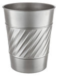 Monarch Abode Metal Bathroom Trash Can – Waste Basket for Bedroom, Office Desk, & Dorm, Handcrafted Wave Embossed, Durable Decorative Pewter Small Trash Can Bathroom Garbage Bin Wastebasket