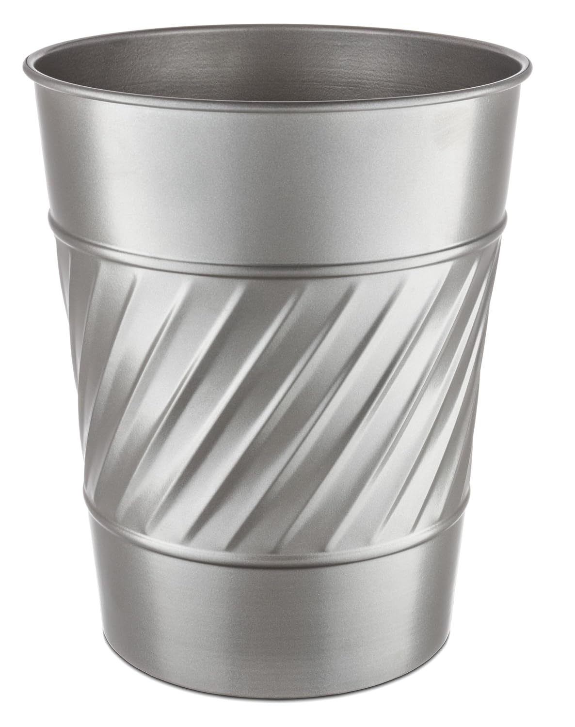 Monarch Abode Metal Bathroom Trash Can – Waste Basket for Bedroom, Office Desk, & Dorm, Handcrafted Wave Embossed, Durable Decorative Pewter Small Trash Can Bathroom Garbage Bin Wastebasket