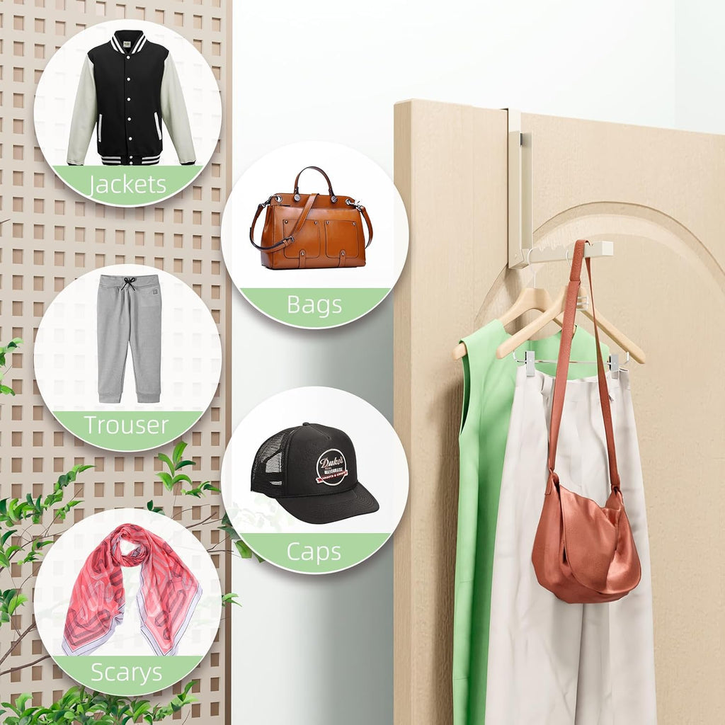 Over the Door Hanger, 2 Pack Foldable Over Door Drying Rack for Laundry