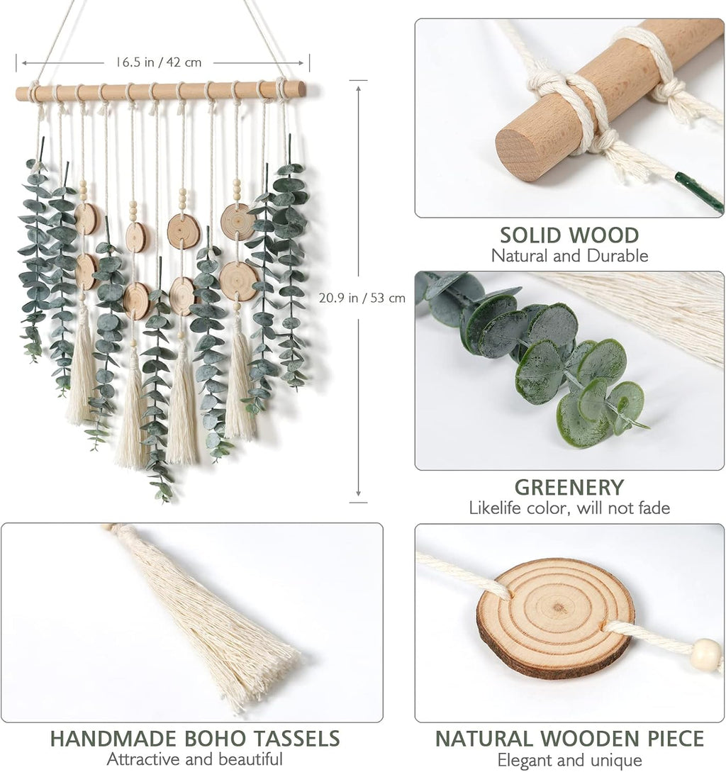 Artificial Eucalyptus Wall Hanging Faux Greenery Chic Wall Art Home Decor