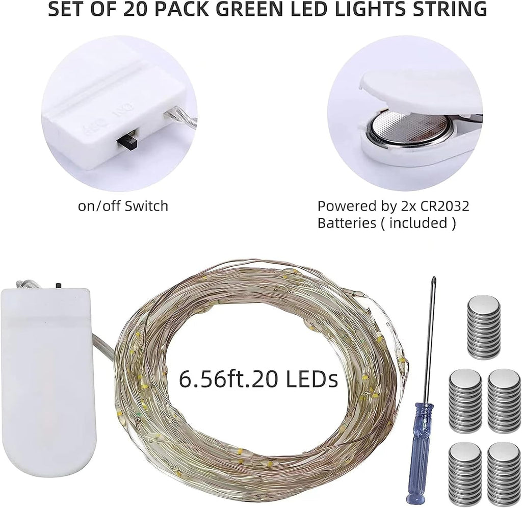 20 Pack Warm White Battery Operated Fairy Lights, 7ft 20 LED Mini String Lights, Copper Wire Twinkle Firefly Starry Lights for Mason Jars, Wedding, Party, Christmas, Table Centerpiece & Bedroom Decor