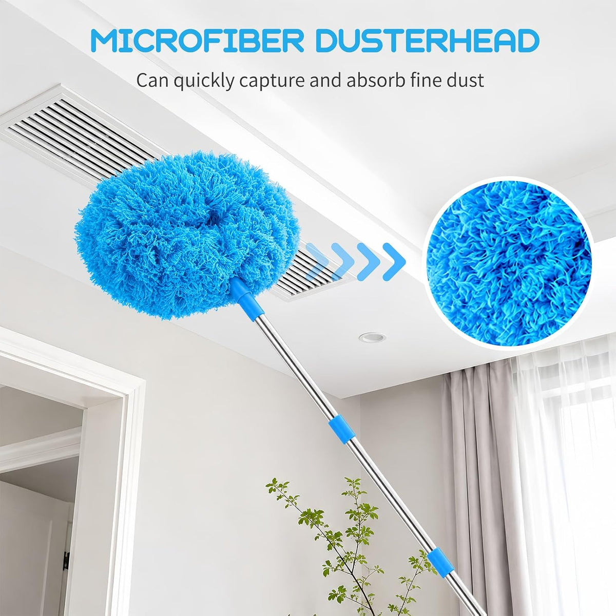 Yang Gien Ceiling Fan Cleaner Duster, Adjustable Duster with Extension Pole