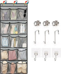 Over The Door Cruise Ship Organizer with 15 Size-Graded Pockets Grey