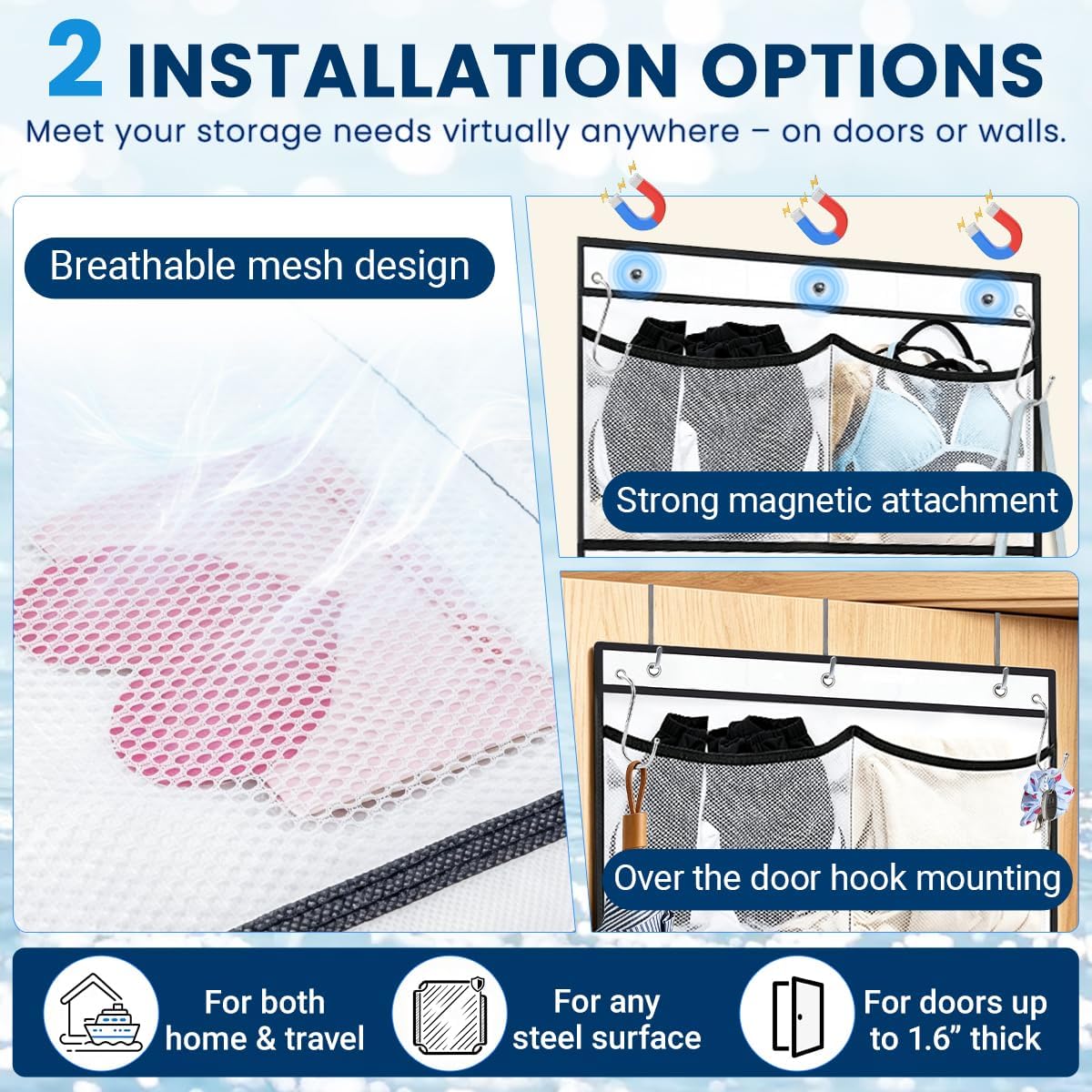 Over The Door hanging Organizer for Cruise Ships Cabins Essentials