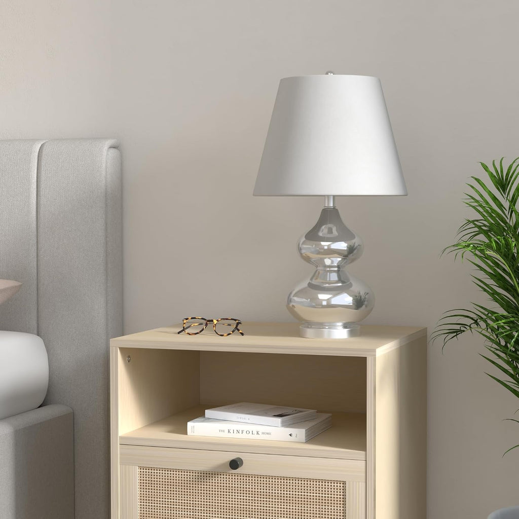 SAFAVIEH Eva Table Lamp, 24" Modern Silver LITS4086M