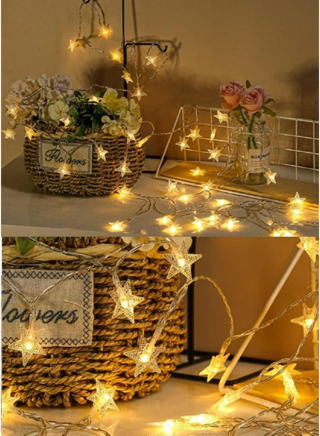 Star String Lights, Merdeco 33ft 80 LED USB Powered Star String Lights Warm White Fairy Lights for Birthday Party Wedding Christmas Home Decoration