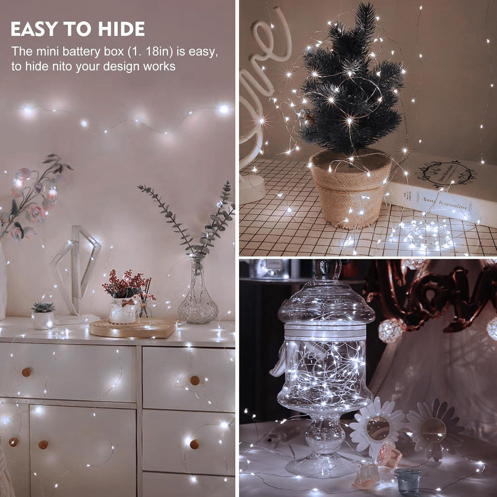 ZGWJ 8 Pack White Fairy Lights, Mini String Lights