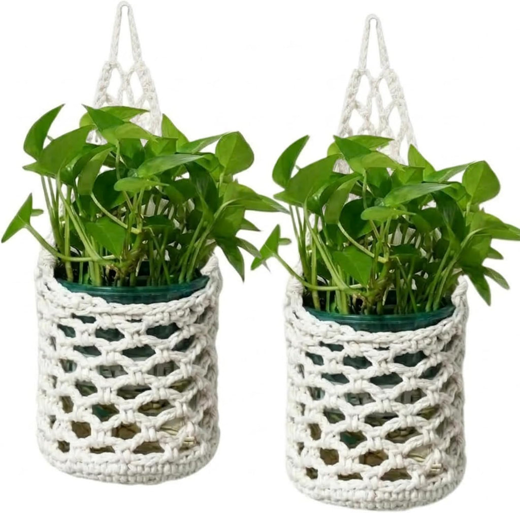 2 Packs Macrame Wall Plant Hanger for 6 in, Small Hanging Plant Basket