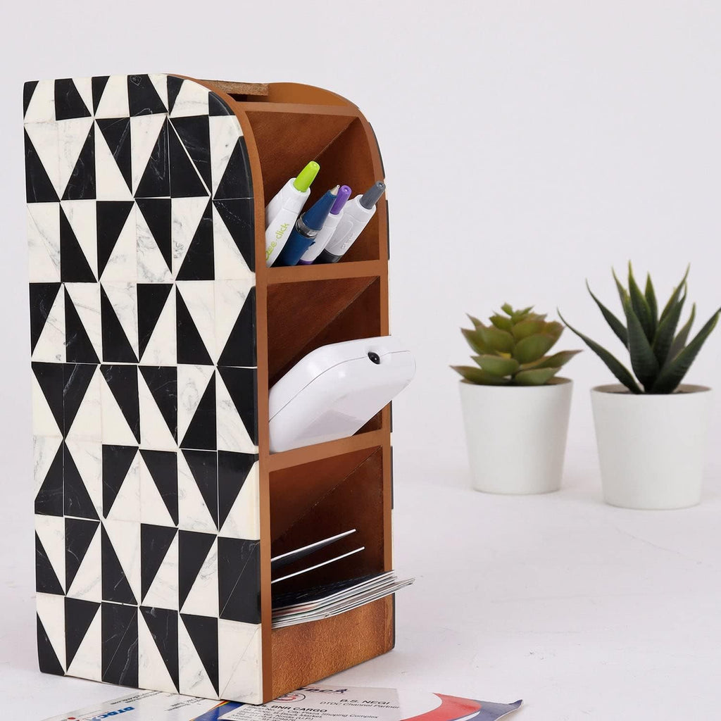Handicrafts Home Decorative Multi Functional Incline Desk Organizer Modern Storage Stunning Gift 8x3.5x3.5 inch