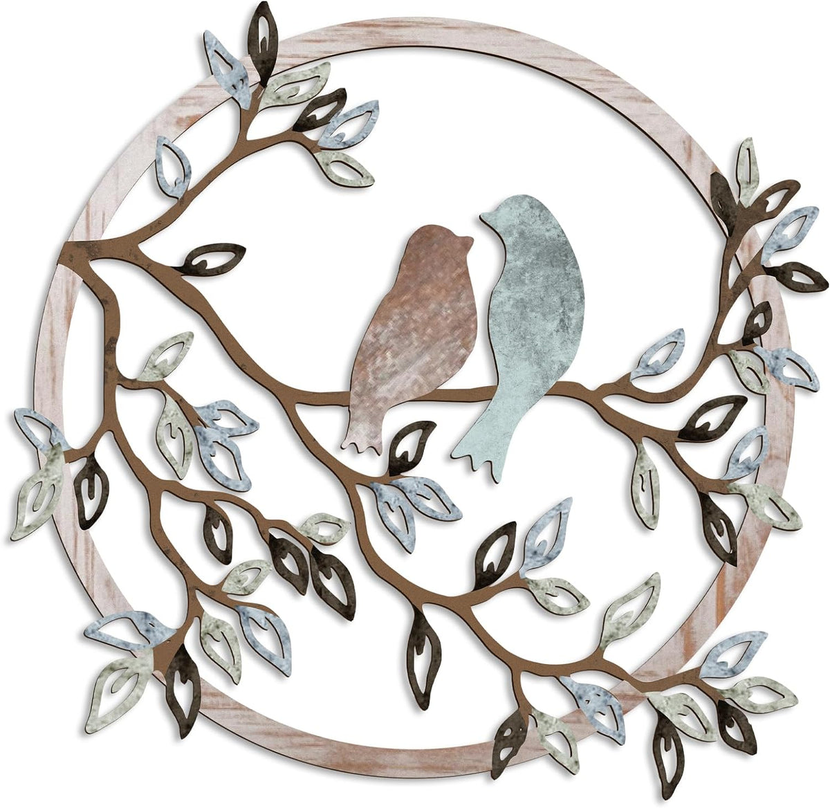 Ferraycle Metal Bird Wall Decor Bird Hanging Ornament, Fresh Color