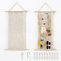 Pretty Jolly Hanging Jewelry Mesh Organizer with 20 Pieces S Shape Hooks