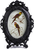 SIKOO Ornate Picture Frame 4x6 Antique Frames Vintage Frames Tabletop and Wall Mount Oval picture Frame, Victorian Home Decor, Black