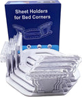 Sheet Holders for Corners, 4 Pcs Bed Sheet Grippers Non-Slip Mattress Fitted Sheet Holder Keep Sheets Firm & Tight, White Bed Sheet Locks Clips for Bedding, Sheet Stays Fasteners Corner Holders Set