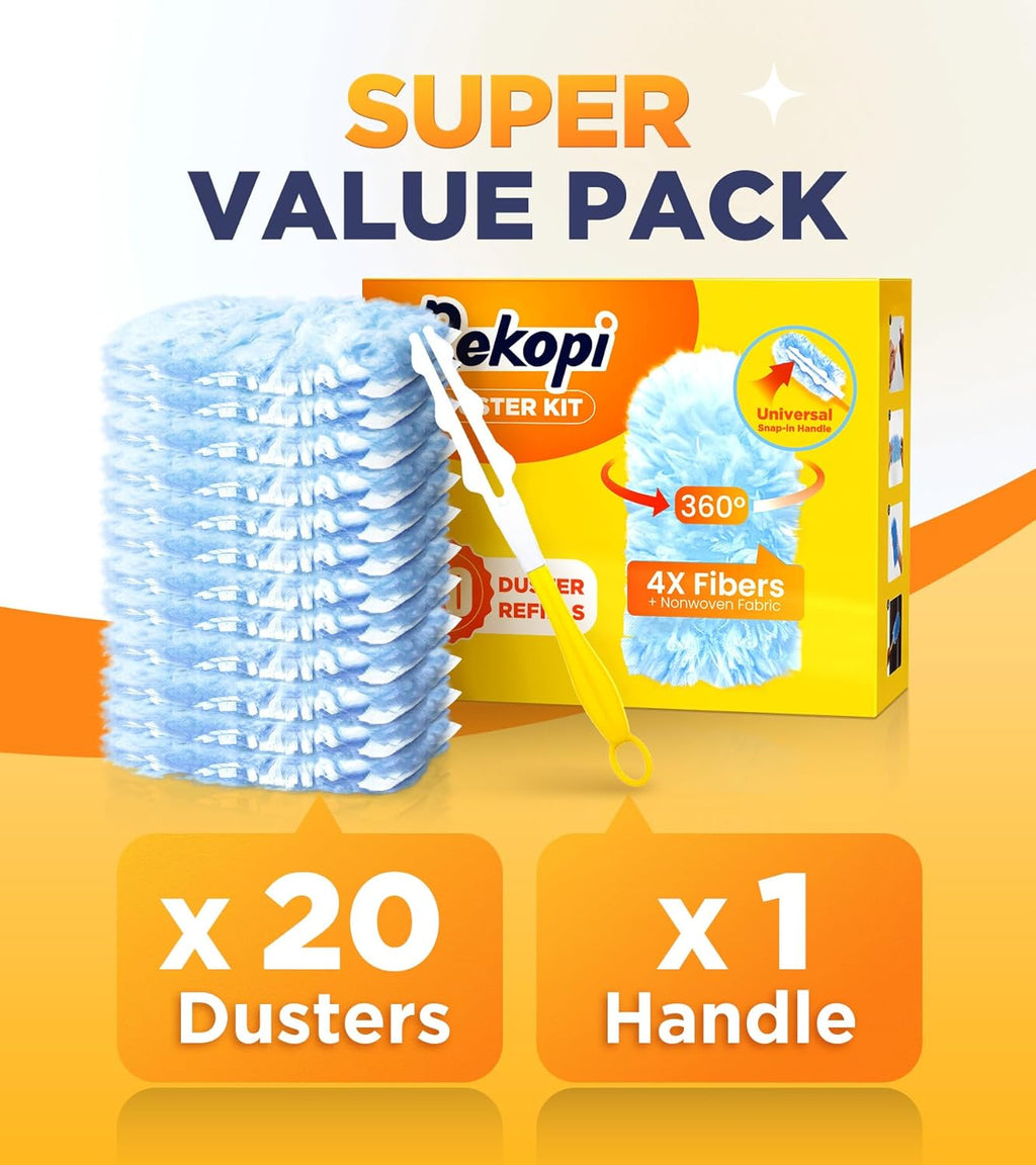 Heavy Duty Duster Refills Compatible with Swiffer Duster, 20 Count