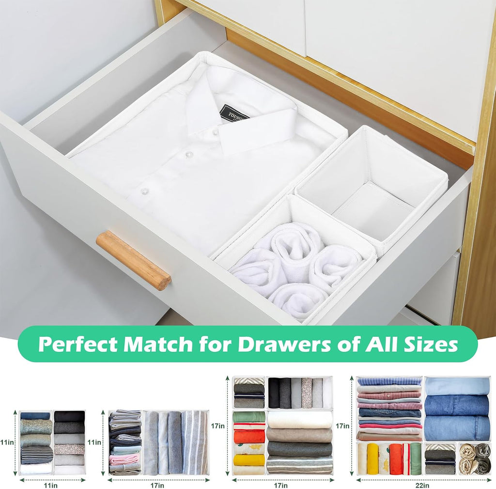 Drawer Clothing Organizer 16-Pack, White Underwear Dividers