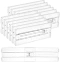 Vtopmart 12 Pack Drawer Dividers for Clothes, 4" High 10.2"-16.5" Adjustable Expandable Dresser Drawer Organizer, Clear Plastic Separators for Dresser, Baby Clothing, Underwear, Cosmetic, Toiletries