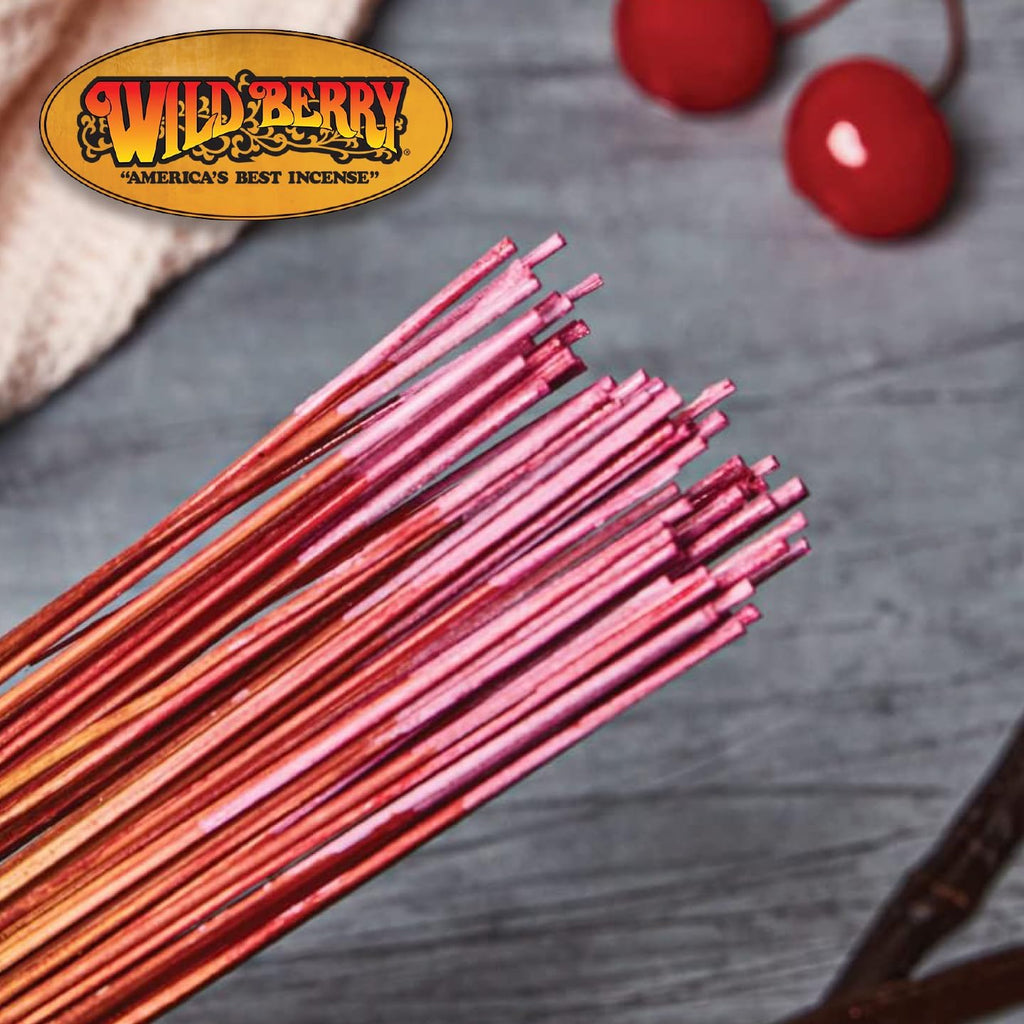Wild Berry Cherry Vanilla 11-Inch Incense Sticks, Hand Dipped, 100 Count
