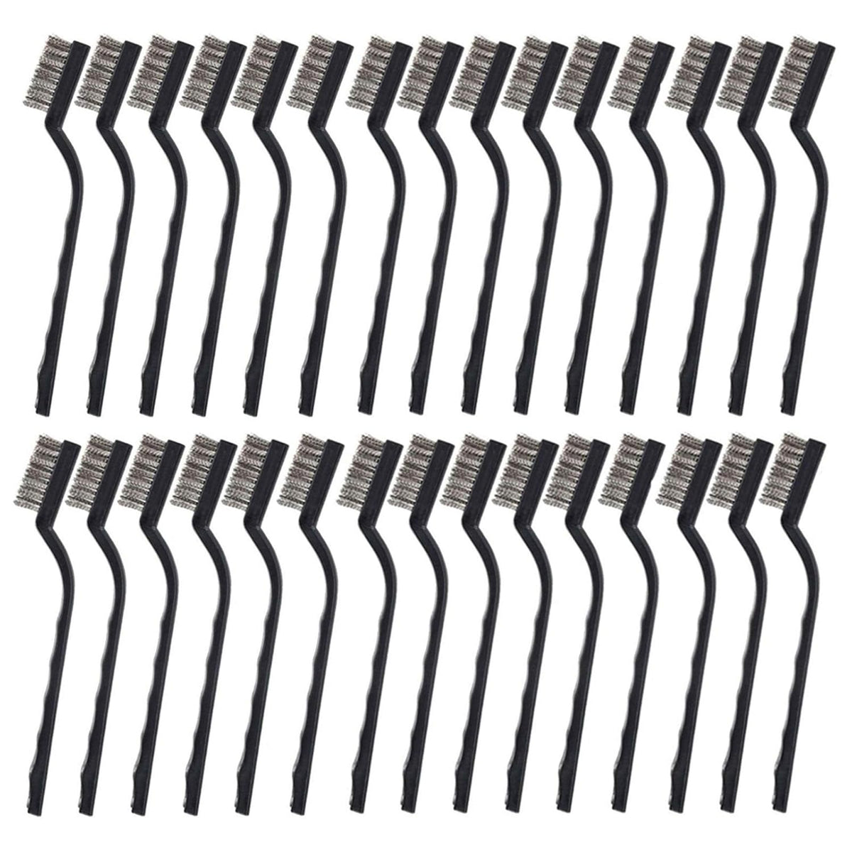 30PCS Mini Wire Brush, Stainless Steel Bristles, Masonry Brushes