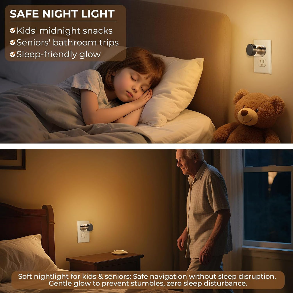Dimmable LED Night Light Plug in Wall, Touch Control & 3-Color Temperature