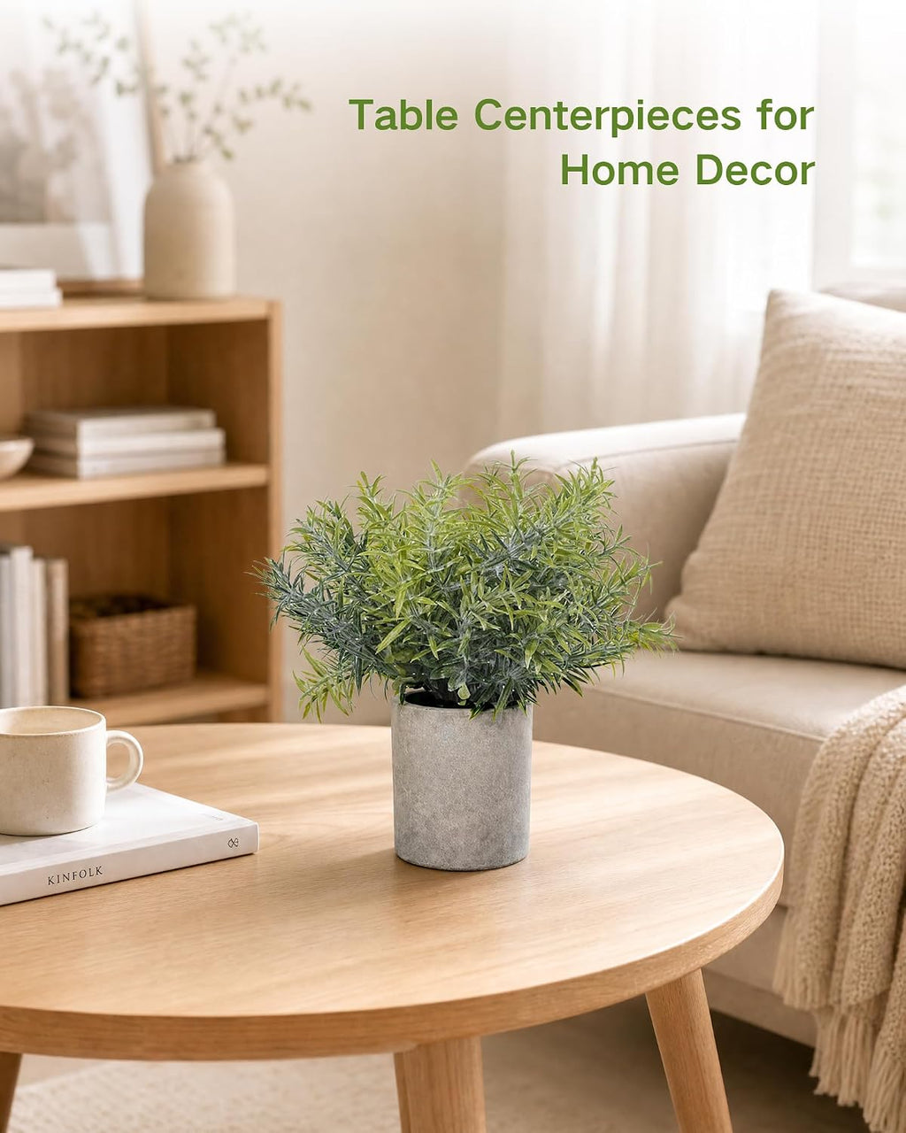 Velener Set of 3 Small Fake Plants Eucalyptus, Artificial Plants Indoor for Shelf, Potted Eucalyptus Plants for Home/Bathroom/Pottery Barn/Desk/Farmhouse/Coffee Table Decor (Frosted Green)