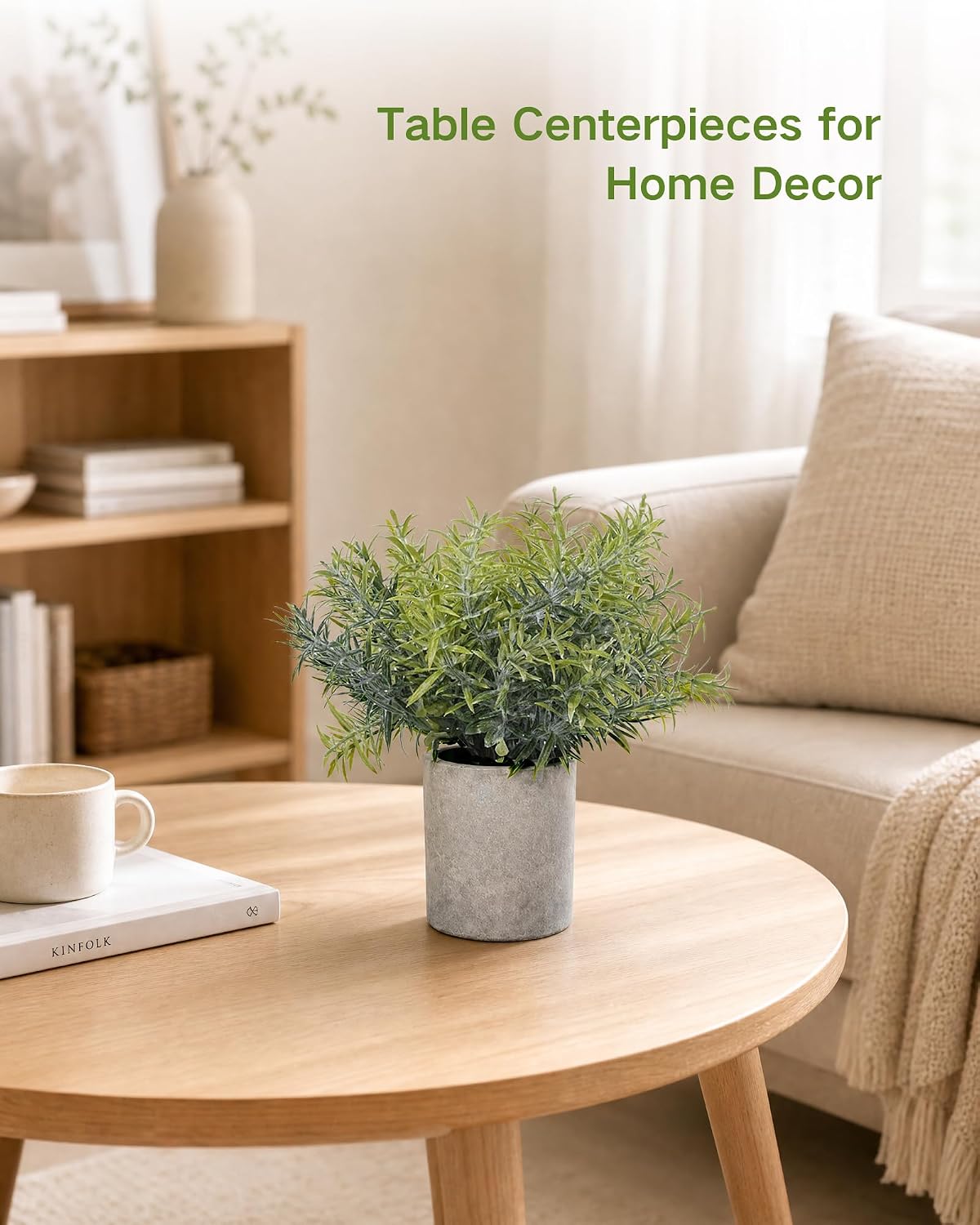 Velener Set of 3 Small Fake Plants Eucalyptus, Artificial Plants Indoor for Shelf, Potted Eucalyptus Plants for Home/Bathroom/Pottery Barn/Desk/Farmhouse/Coffee Table Decor (Frosted Green)