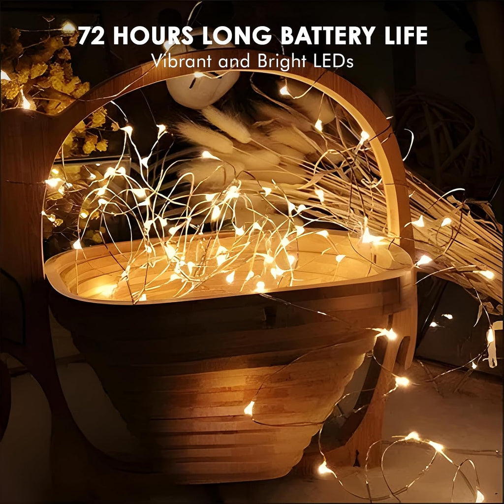 Bexdir 12 Pack 7ft Warm White Fairy Lights, 20 LED Battery String Lights