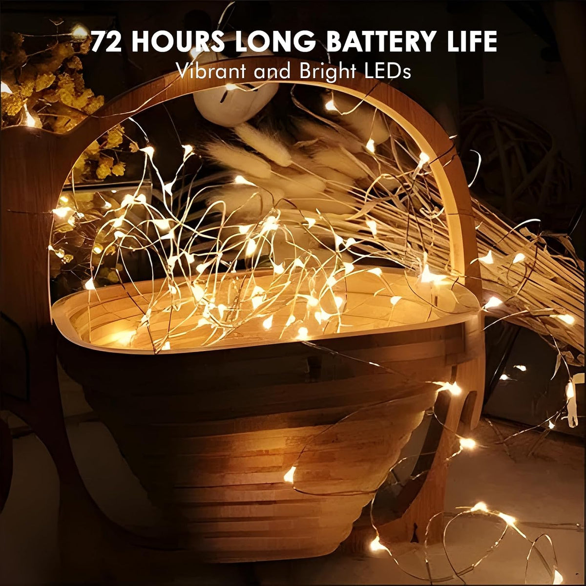 Bexdir 12 Pack 7ft Warm White Fairy Lights, 20 LED Battery String Lights